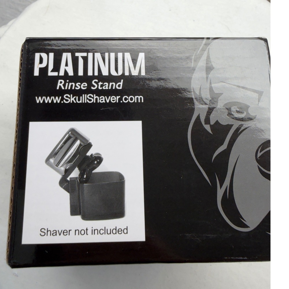 Skull Shaver Platinum Rinse Stand Black Cleaning Station for Rotary Shavers NEW